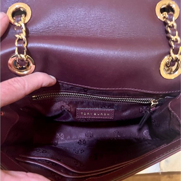 RARE!! Tory Burch Multi-Color Striped Fleming Python Chain Strap Shoulder Bag - Picture 8 of 11